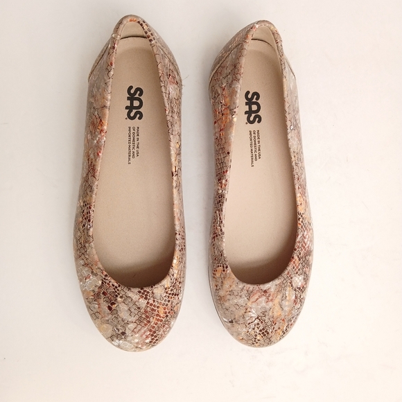 SAS Shoes - SAS Scenic Ballet Flat Multicolor Snakeprint 6.5 Double Wide